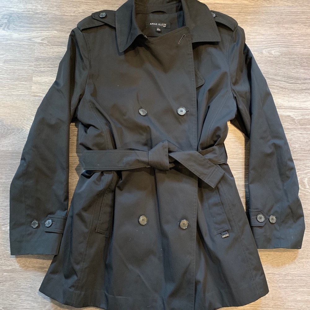 Anne Klein Water-Resistant Classic Trench Coat